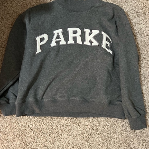 PARKE Dark Gray Sweatshirt with White Lettering - Picture 1 of 6